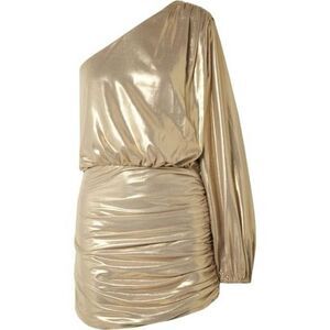 Michelle Mason | Dresses | Michelle Mason Nwtoneshoulder Ruched Mini Dress  In Gold Size 2 | Poshmark
